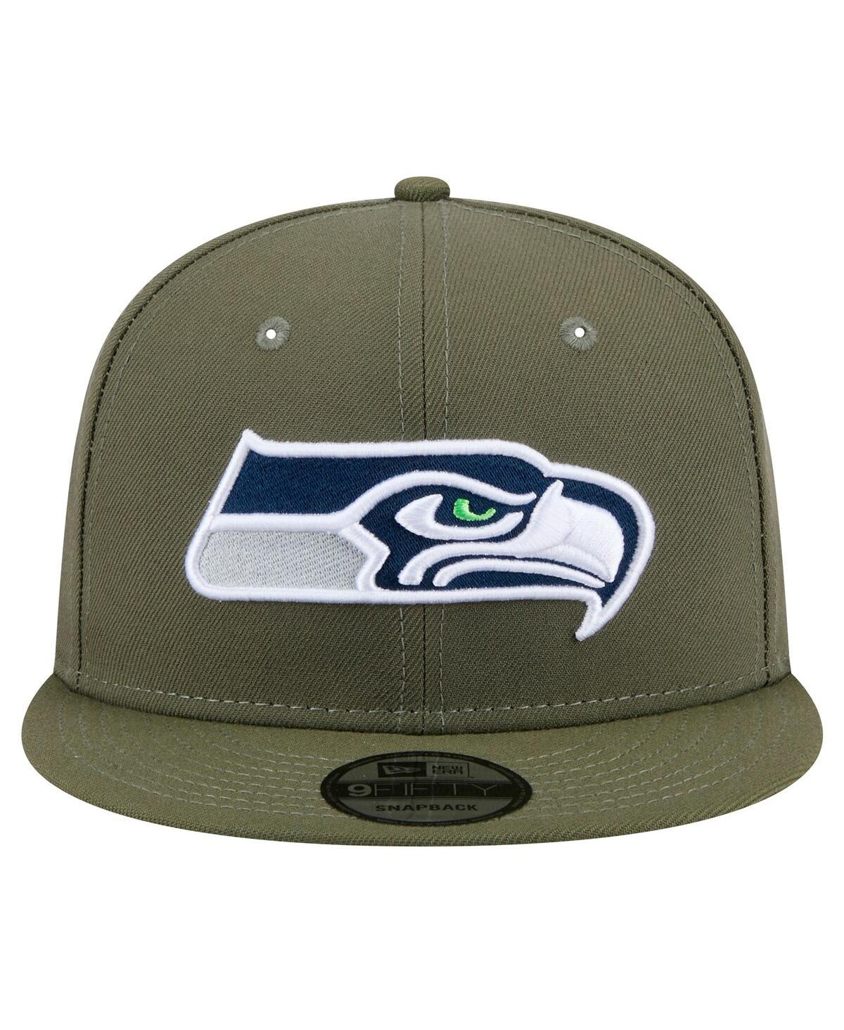 New Era Men's Olive Seattle Seahawks Main 9FIFTY Snapback Hat