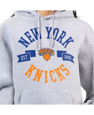 Women's Heather Gray New York Knicks City Pullover Hoodie
