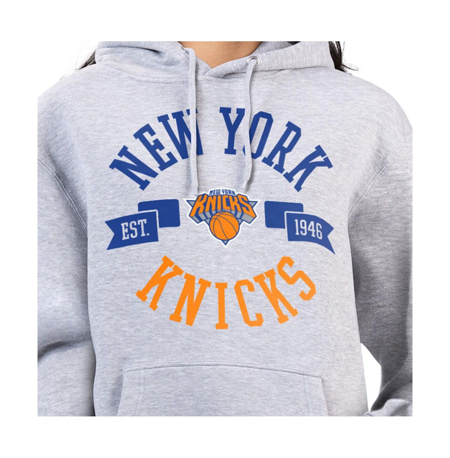Женское худи G-III 4Her by Carl Banks Heather Gray New York Knicks City Pullover — фото 2
