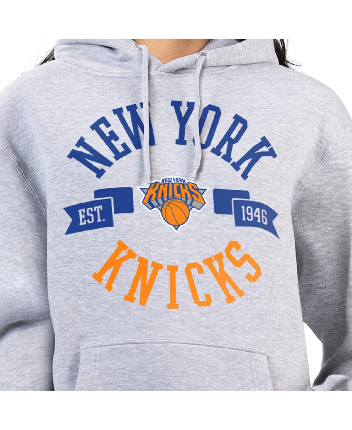 Women's Heather Gray New York Knicks City Pullover Hoodie
