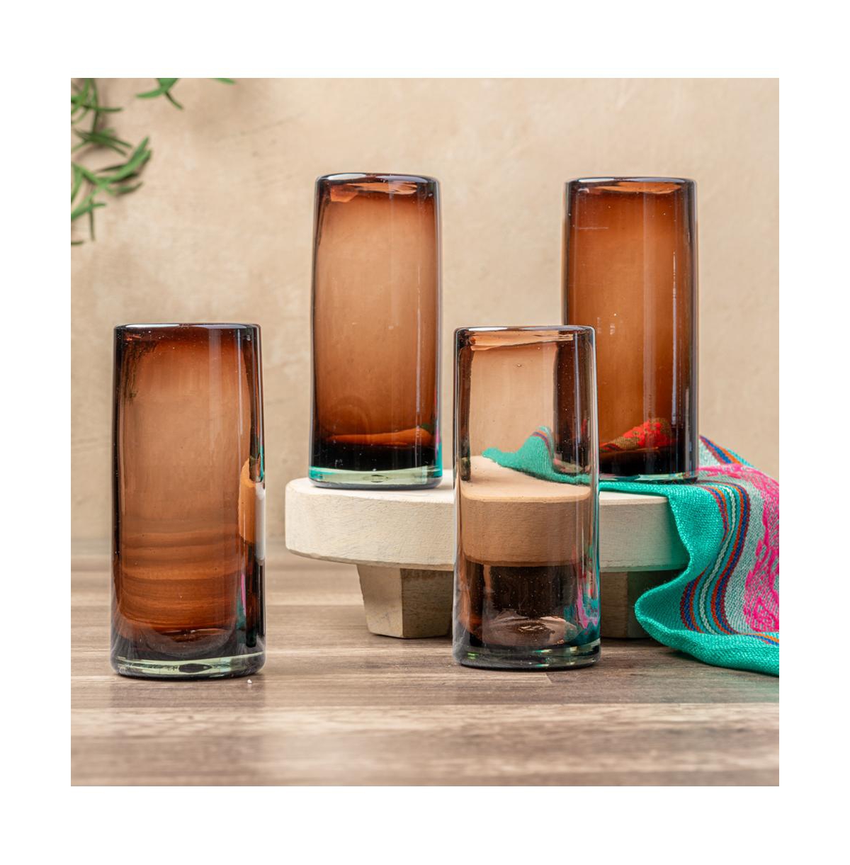 Verve Culture Handblown Glasses Highball Tamarind - Set of 4
