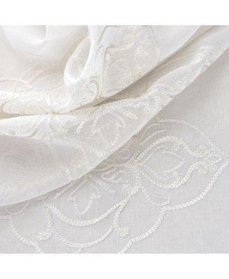 Andrea Emb Metallic Doily Rod Pocket Room Darkening Curtain Panels for Bedroom 54" x 95" Gold