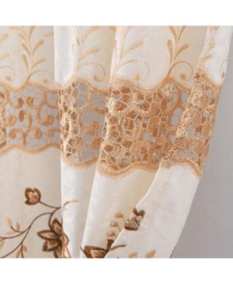 RT Designer Collection Antonia Macrame Luxurious Decorative Rod Pocket Curtain Panel