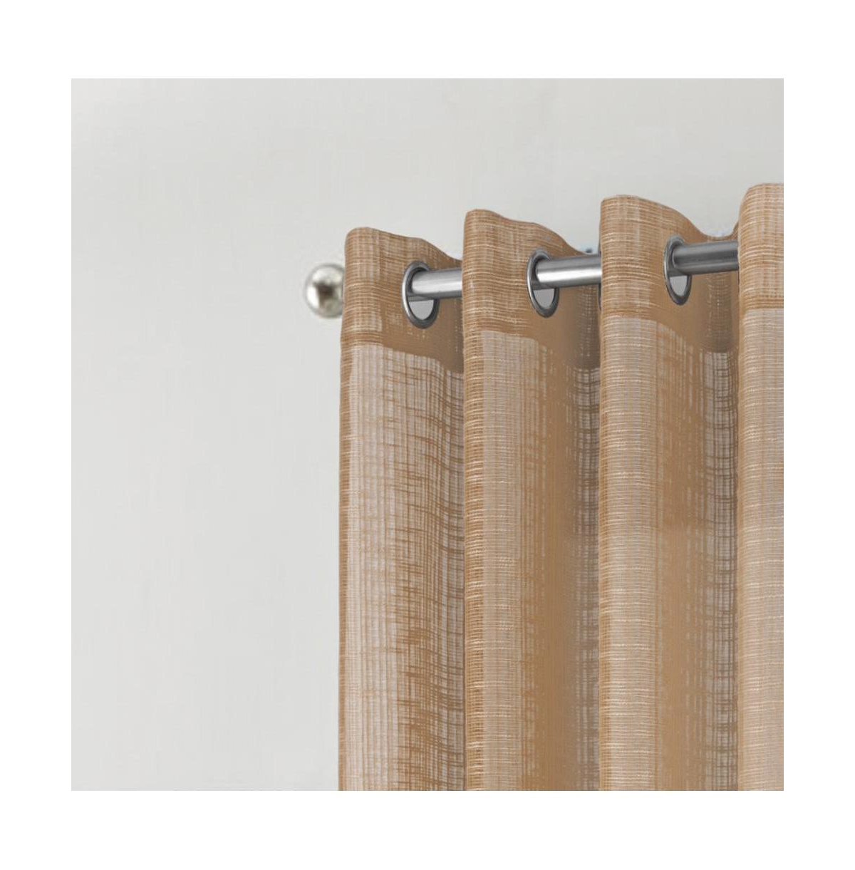 Rt Designers Collection Dexter Linen Texture Grommet Light Filtering Window Curtain Panel 54" x 84" Taupe