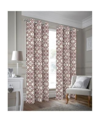 RT Designer Collection Rory Printed Blackout Luxurious Decorative Grommet Curtain Panel 54" x 84" Burgundy