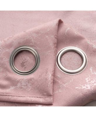 RT Designer Collection Cosmo Shimmer Jacquard 2 Pack Grommet Curtain Panel Pair 36" x 84" Blush