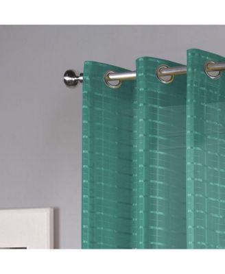 Wanda Box Voile Light Filtering One Grommet Curtain Panel 54" x 90" Teal