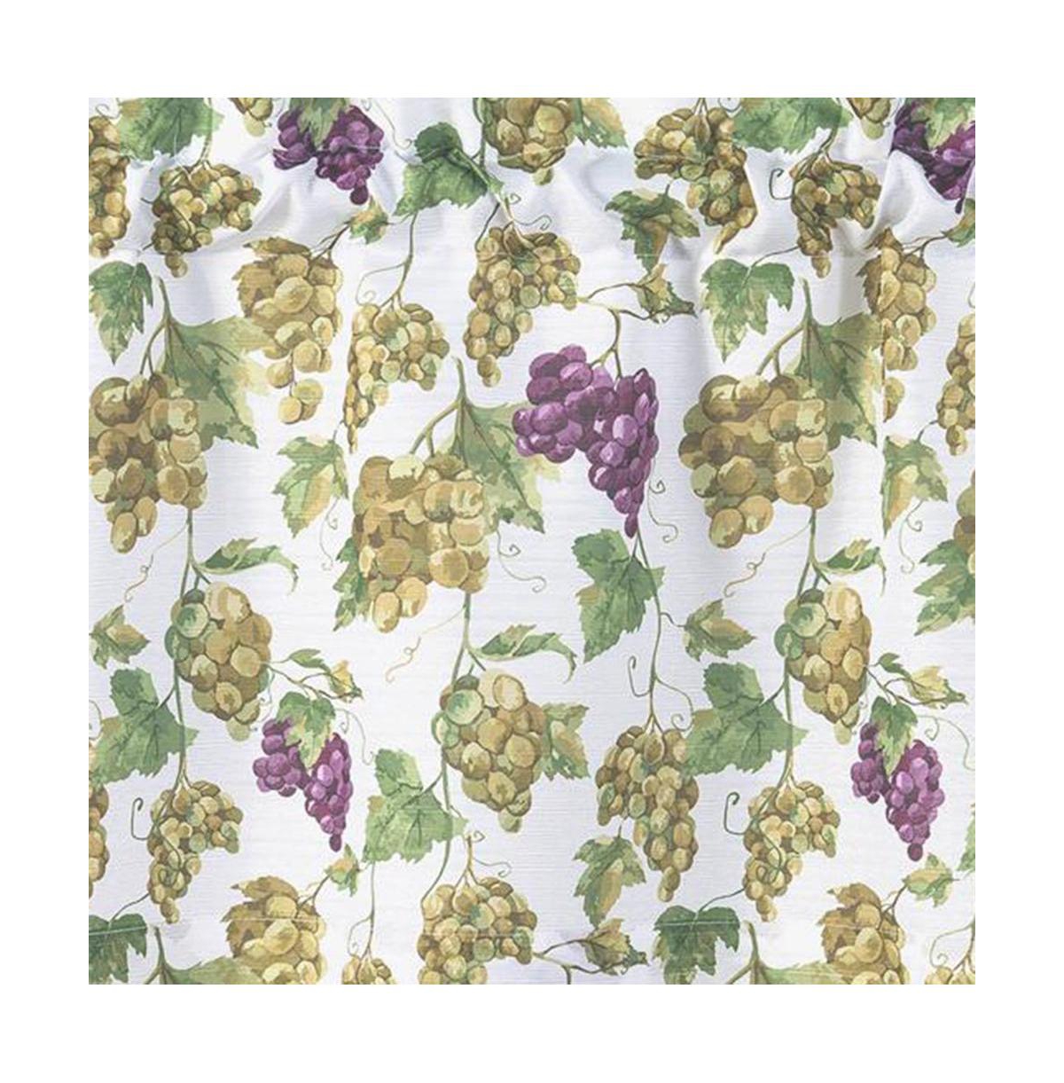 Rt Designer's Collection Tribeca Grapes Printed Slub 3 Pieces Kitchen Curtain