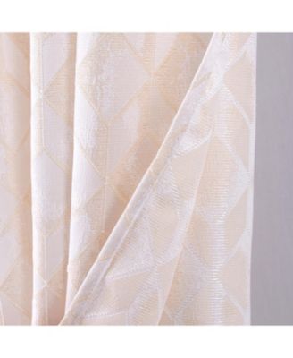 RT Designer Collection Cubix Jacquard Grommet Luxurious Modern Design Curtain Panel 54" x 84" Silver