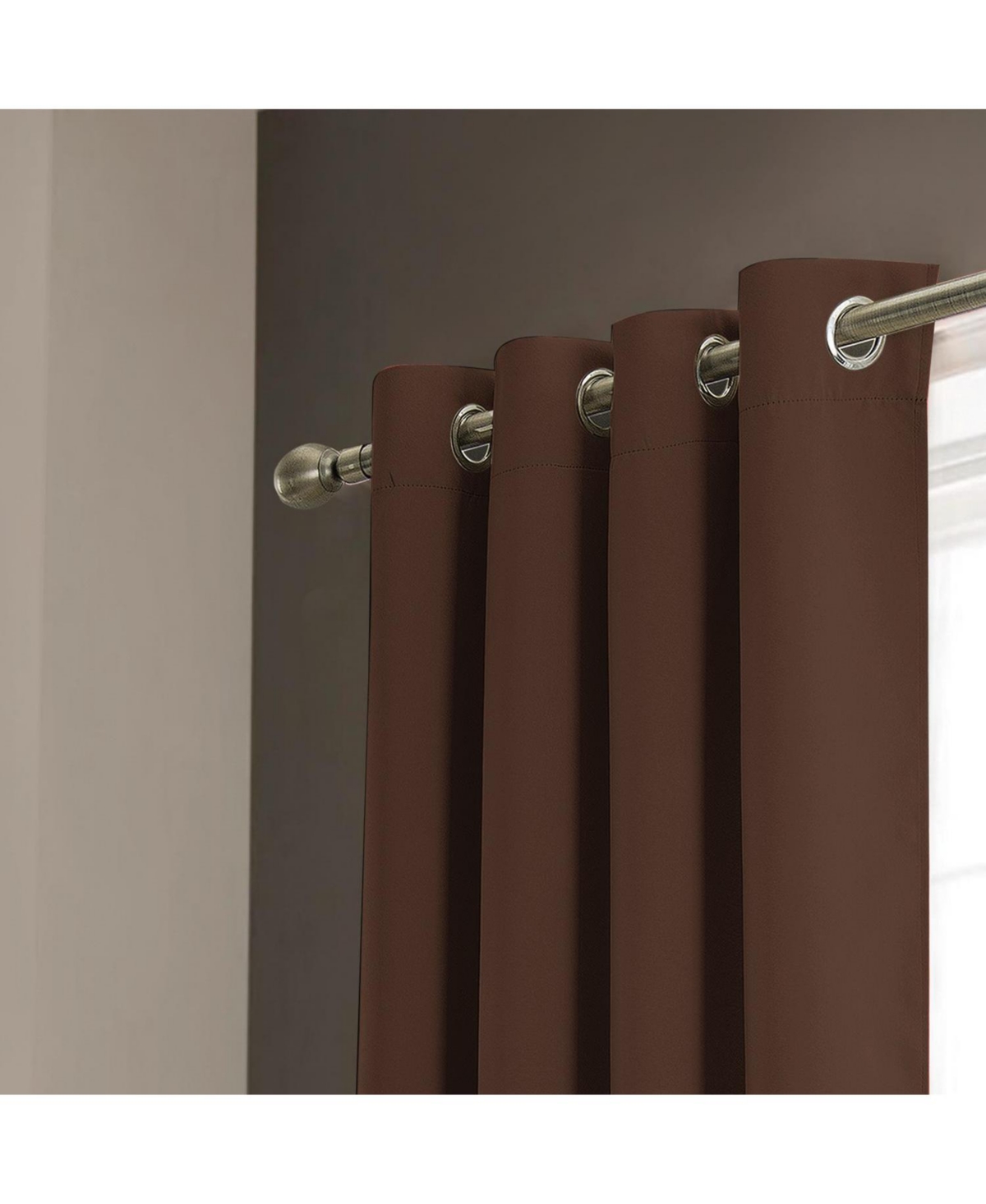 Rt Designer Collection Anchorage Blackout Grommet Luxurious Modern Design Curtain Panel 54" x 95" Chocolate
