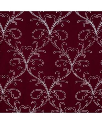 RT Designer Collection Kimber 2 Pack Embroidered Blackout Luxurious Decorative Grommet Curtain Panel 36" x 84" Burgundy