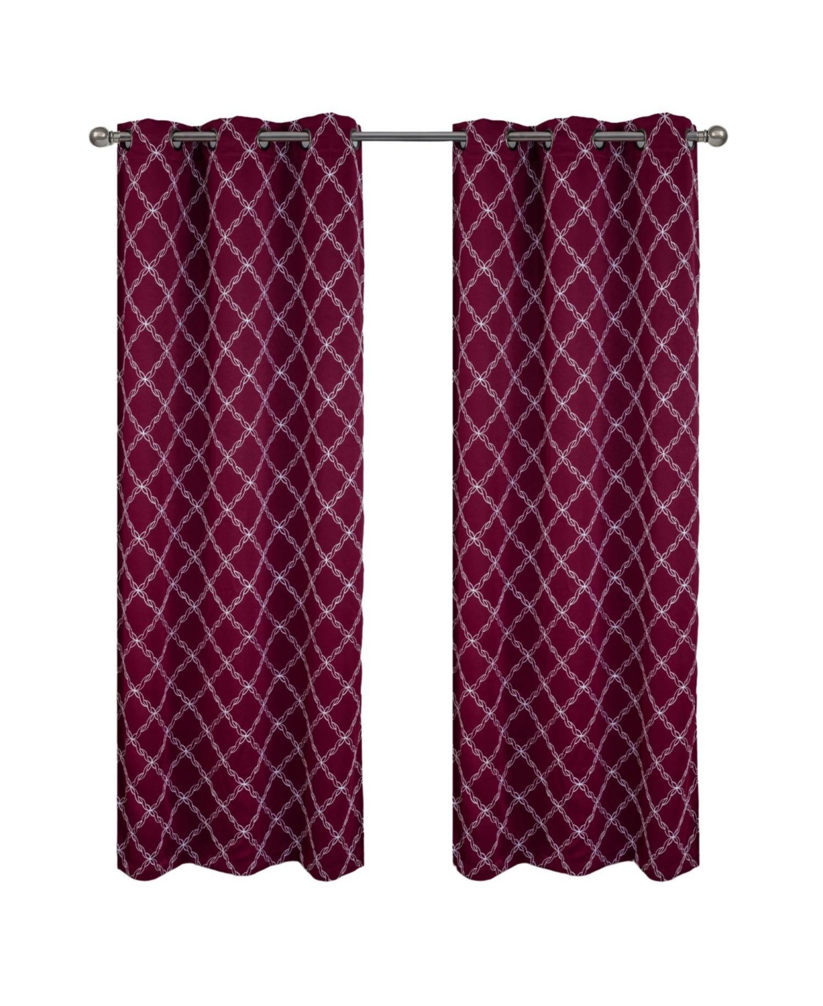 Rt Designer Collection Gable Embroidered Blackout Luxurious Decorative Curtain Panel Pair