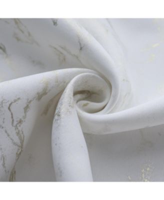 RT Designer Collection Heidi Halo Foil Blackout Luxurious Decorative Grommet Curtain Panel 54" x 90" White