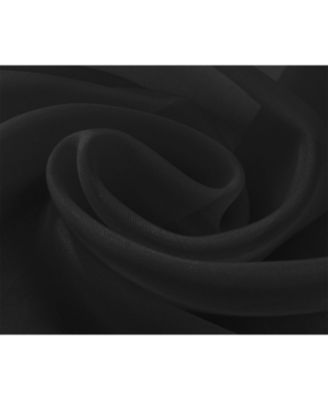 RT Designer Collection Celine Sheer Luxurious Modern Design Curtain Panel 54" x 84" Black
