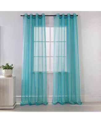 Ramallah Lonnie Grommet Curtain Panel - 54x90", Aqua