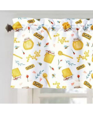 RT Designer's Collection Tribeca Honey Printed Slub 3 Pieces Kitchen Curtain Set