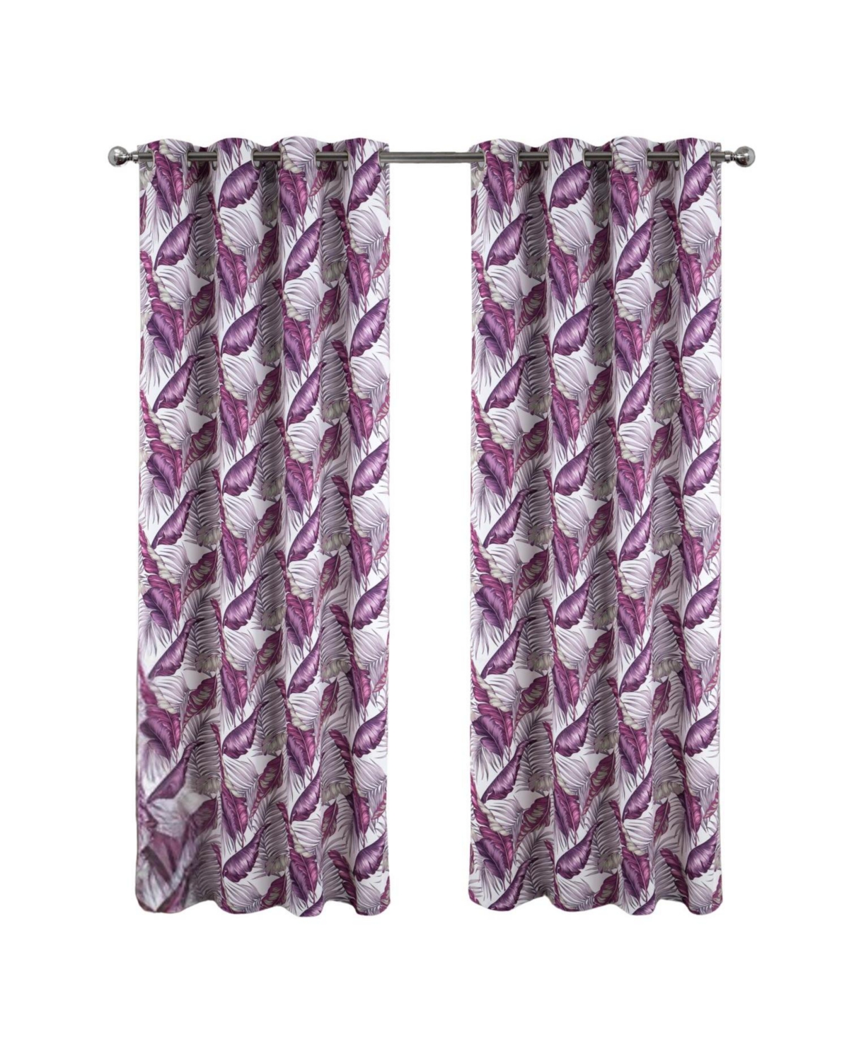 Rt Designer Collection Brazil Printed Blackout Luxurious Decorative Grommet Curtain Panel 54" x 90" Lilac