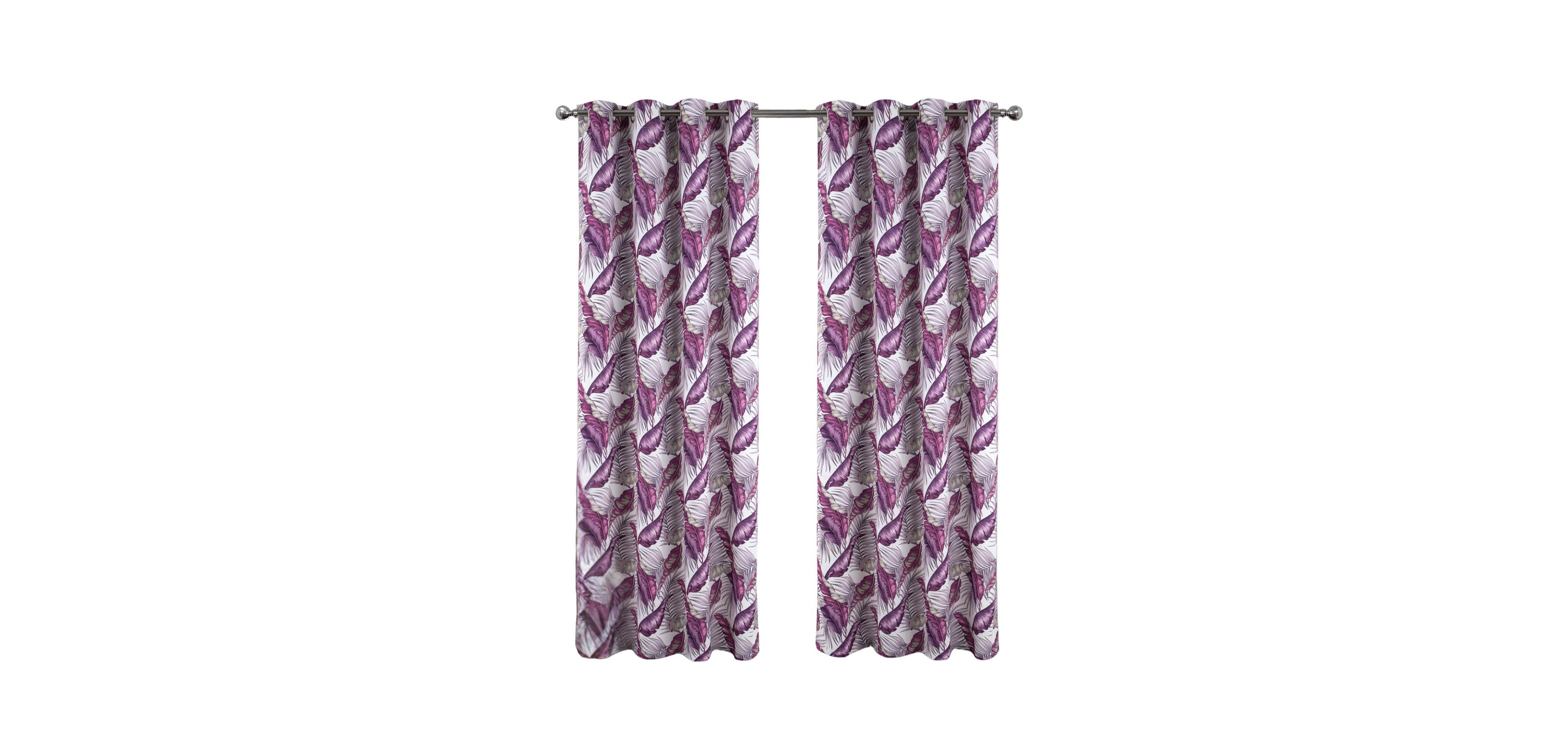 Rt Designer Collection Brazil Printed Blackout Luxurious Decorative Grommet Curtain Panel 54" x 90" Lilac