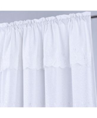 RT Designer Collection Antonia Macrame Luxurious Decorative Rod Pocket Curtain Panel 54" x 84" White