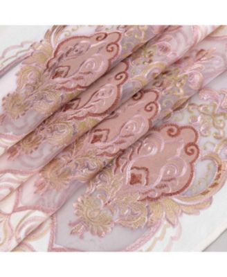 RT Designer Collection Betsy Macrame Rod Pocket Curtain Panel 52" x 84" Blush