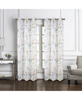 Kelce Doily Grommet Light Filtering Window Curtains for Bedroom 54" x 90" Rose