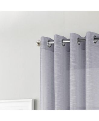 Dexter Linen Texture Grommet Light Filtering Window Curtain Panel 54" x 84" Silver