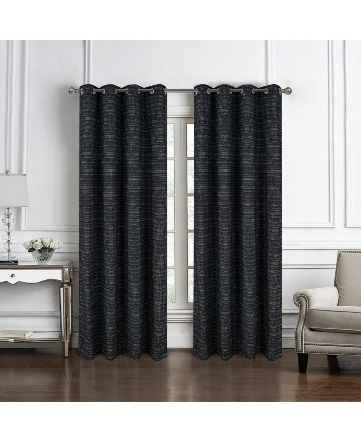 Rt Designer Collection Kensington Jacquard Foam Backed Luxurious Decorative Grommet Curtain Panel 54" x 84
