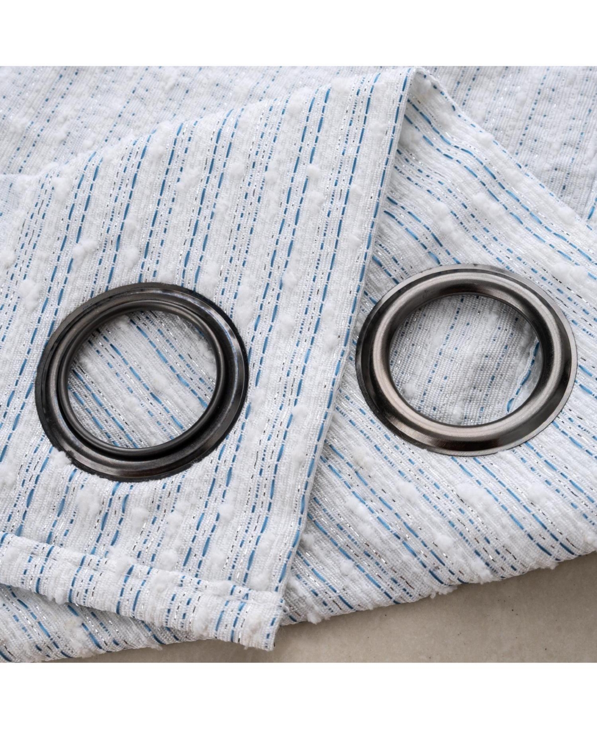 Rt Designer Collection Barnet Jacquard Luxurious Decorative Grommet Curtain Panel 54" x 84" Blue