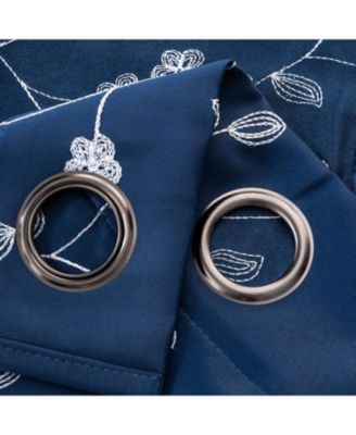 RT Designer Collection Lilian Embroidered Blackout Luxurious Decorative Grommet Curtain Panel