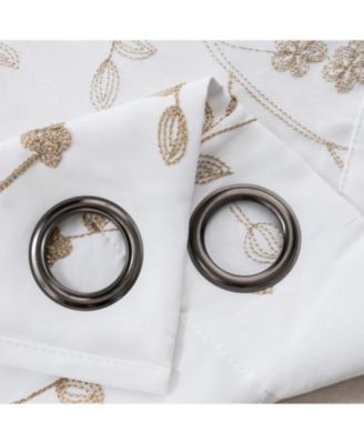 RT Designer Collection Lilian Embroidered Blackout Luxurious Decorative Grommet Curtain Panel 54" x 95" White