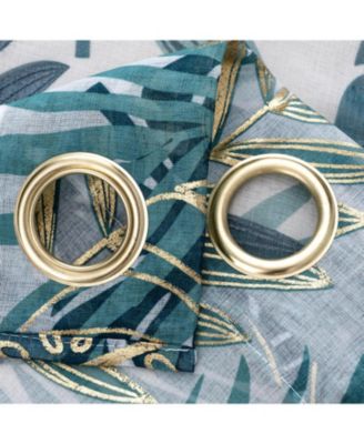 RT Designer Collection Fern Foil Printed Doily Luxurious Decorative Grommet Curtain Panel 54" x 90" Green