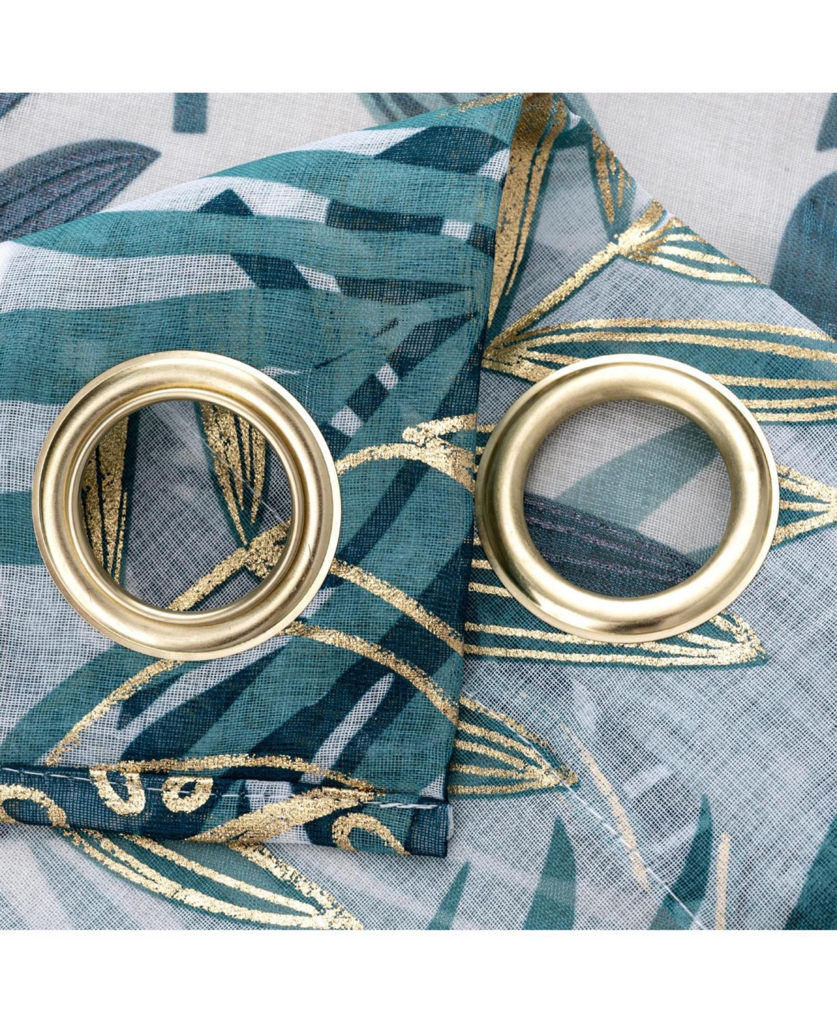 Rt Designer Collection Fern Foil Printed Doily Luxurious Decorative Grommet Curtain Panel 54" x 90" Green