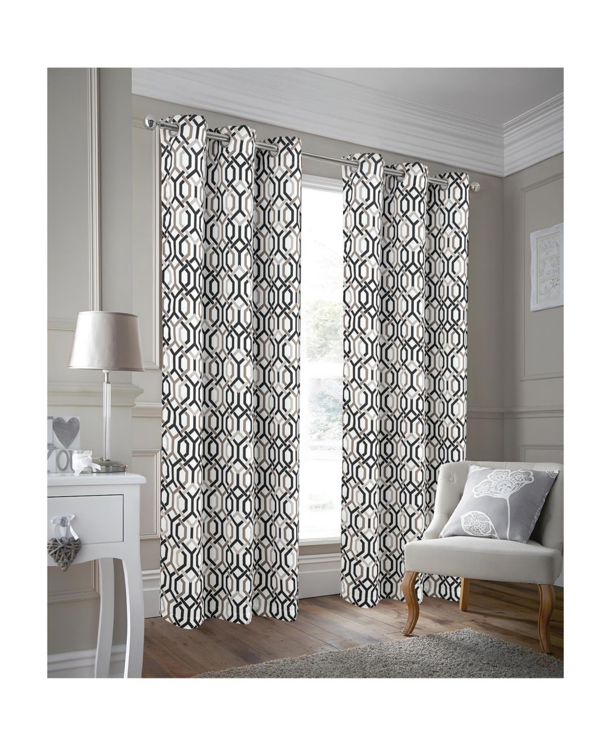 Rt Designer Collection Rory Printed Blackout Luxurious Decorative Grommet Curtain Panel 54" x 84"
