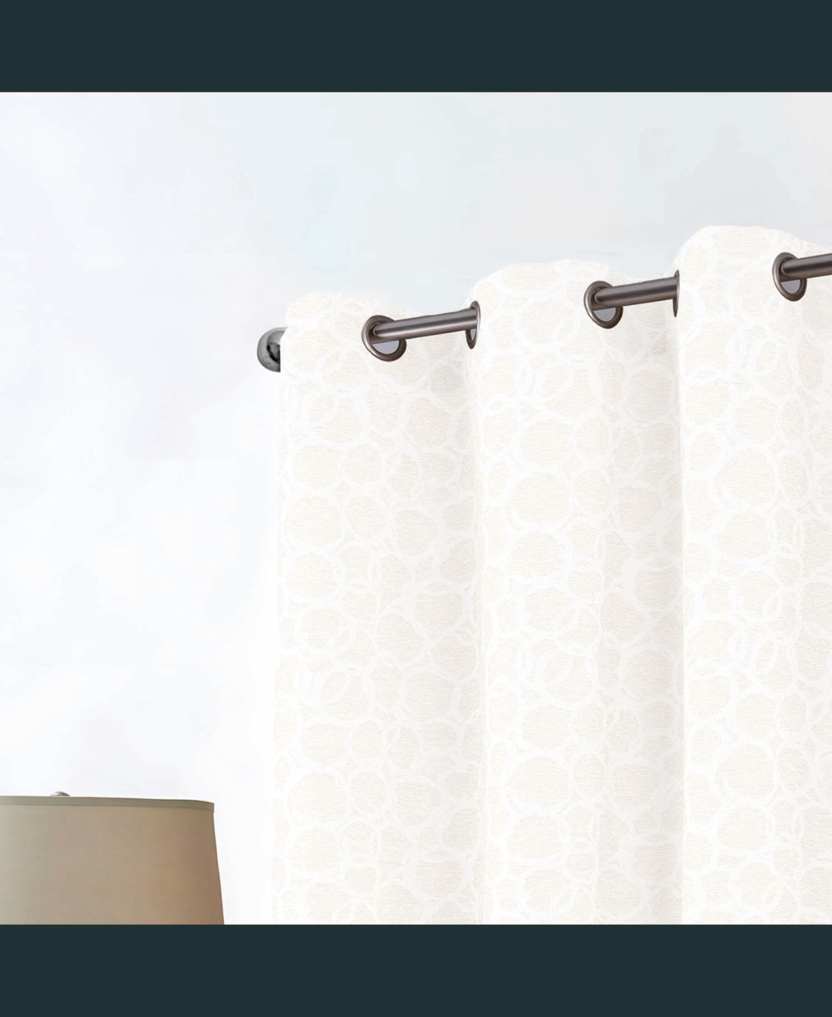 Rt Designer Collection Jasper Lurex Jacquard 2 Pack Grommet Curtain Panel 36" x 84" White