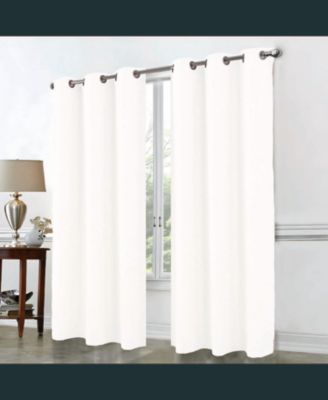 RT Designer Collection Cosmo Shimmer Jacquard 2 Pack Grommet Curtain Panel Pair 36" x 84" White