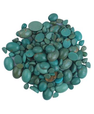 Sterling Silver Green Turquoise 3-Stone Oval Scalloped Bezel Ring, Sizes 5 to 11