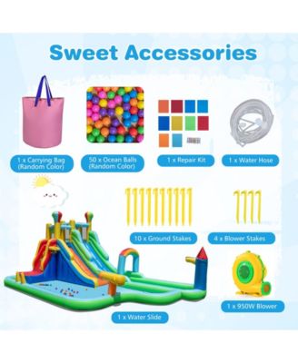 Sugif Inflatable Water Slide Park Giant Bounce House with 950W Blower