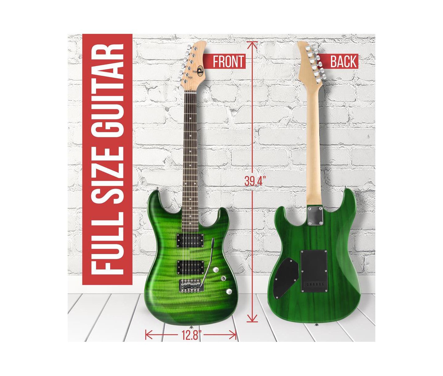 Детские игрушки Pyle 6-String Electric Guitar Beginner Starter Kit, Ages 11+, цвет: Зелёный — фото 8