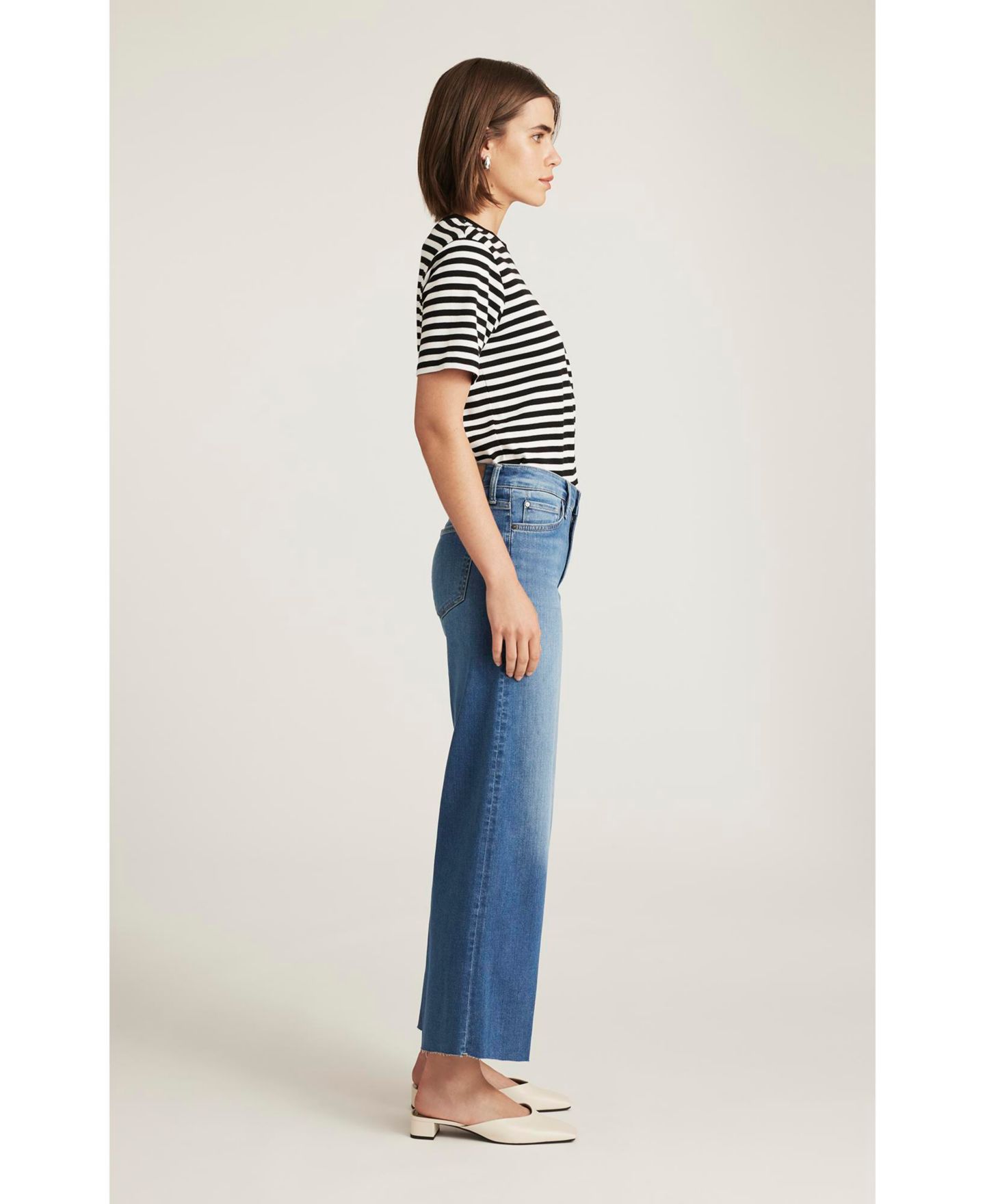 Женские джинсы Mavi Jeans Paloma Wide Leg In Light Brushed Feather Luxe, цвет: Светлый индиго — фото 4