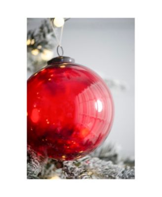 Streamdale 6" Red Glass Ornament Decorative Hanging Ball Christmas Tree Ornaments Set of 3