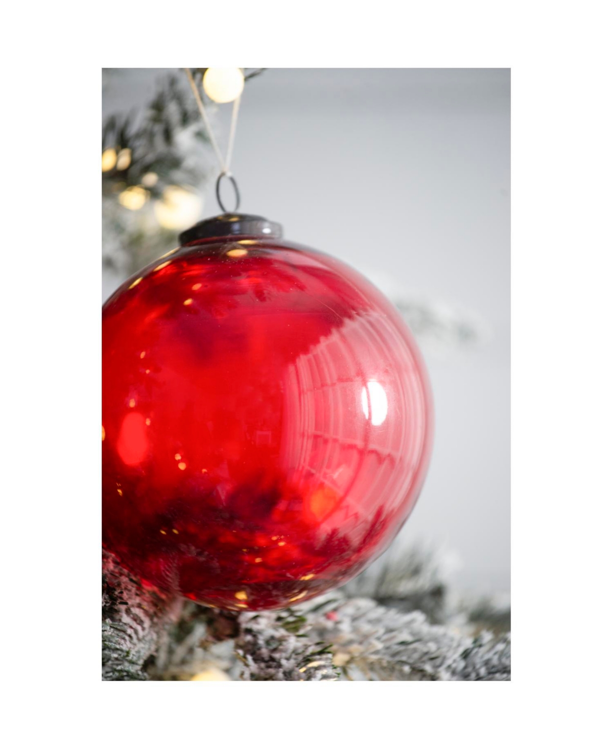 Streamdale 6" Red Glass Ornament Decorative Hanging Ball Christmas Tree Ornaments Set of 3
