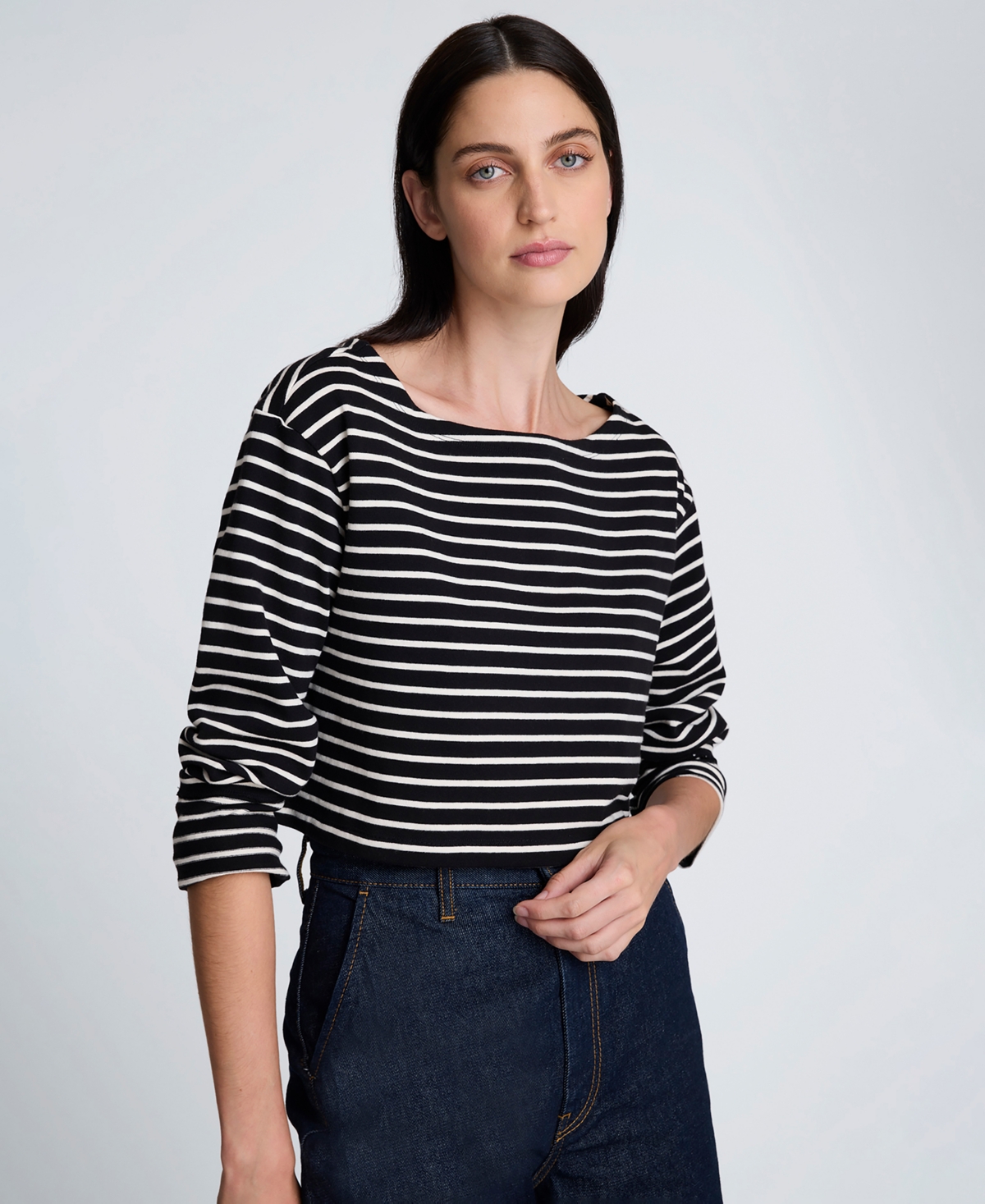 Kenneth Cole Women's Striped Cropped Top
