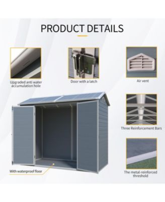 8x4 Outdoor Storage Shed - Double Door, Two Windows