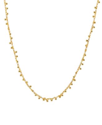 Primavera Gold Over Silver Ball Stud Necklace