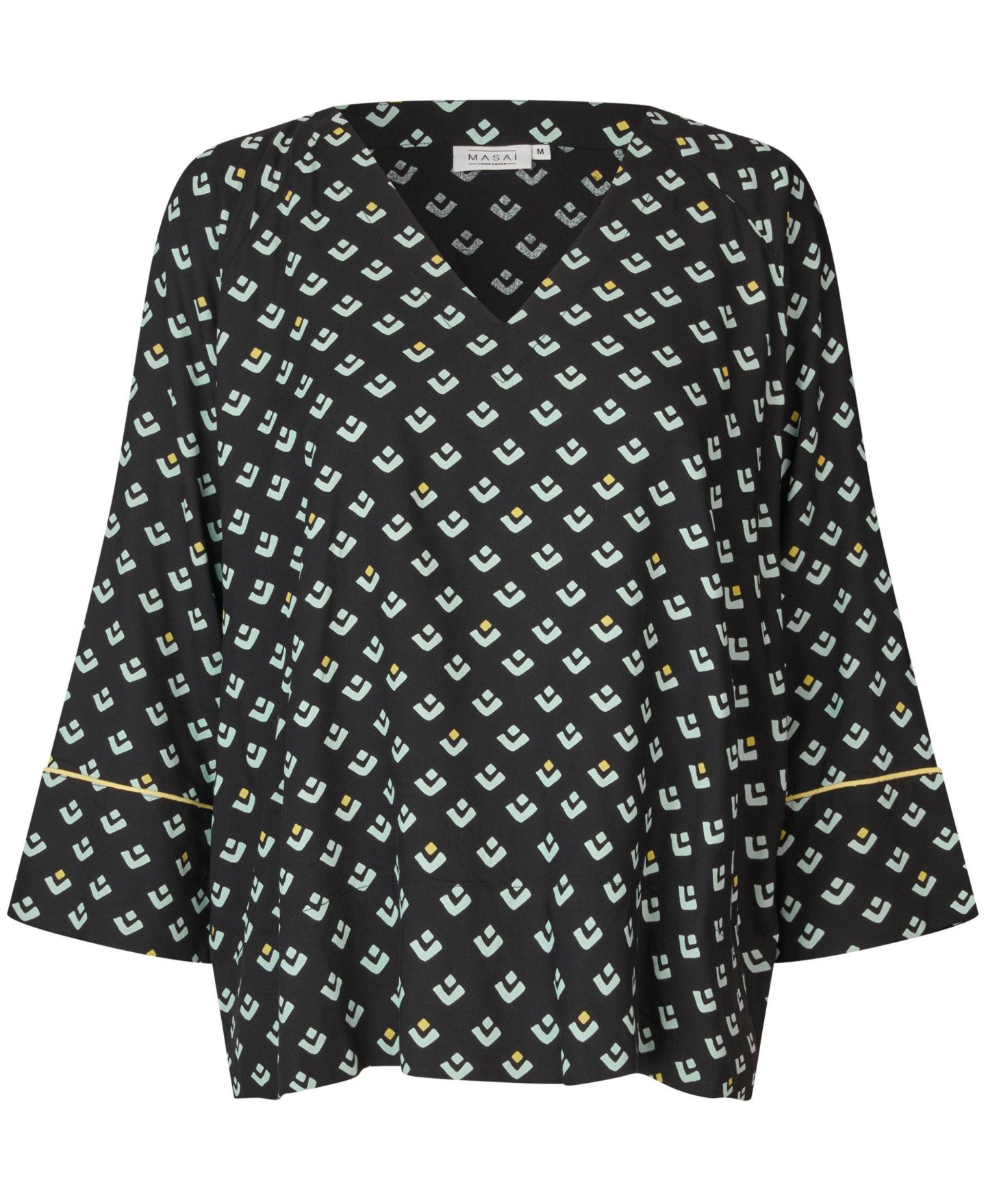 Женская блузка Masai Copenhagen Beniko V-Neck Printed, цвет: Ether — фото 4