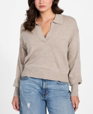 GUESS - Women's Long-Sleeve Polo Collar Miranda Sweater