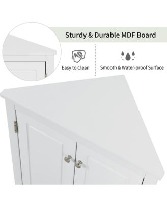 CASAINC 31.5"H MDF Adjustable Shelves, Kitchen/Home Freestanding Storage Triangle Corner Cabinet