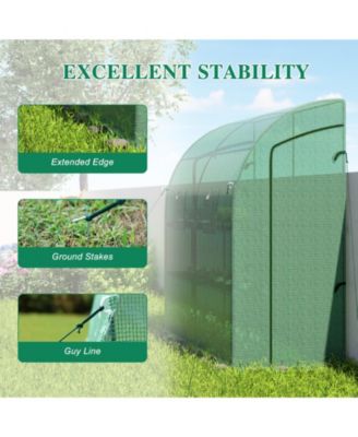 Walk-In Portable Greenhouse with Two Zipper Doors, 6.3ft x 3.3ft x 7.2ft