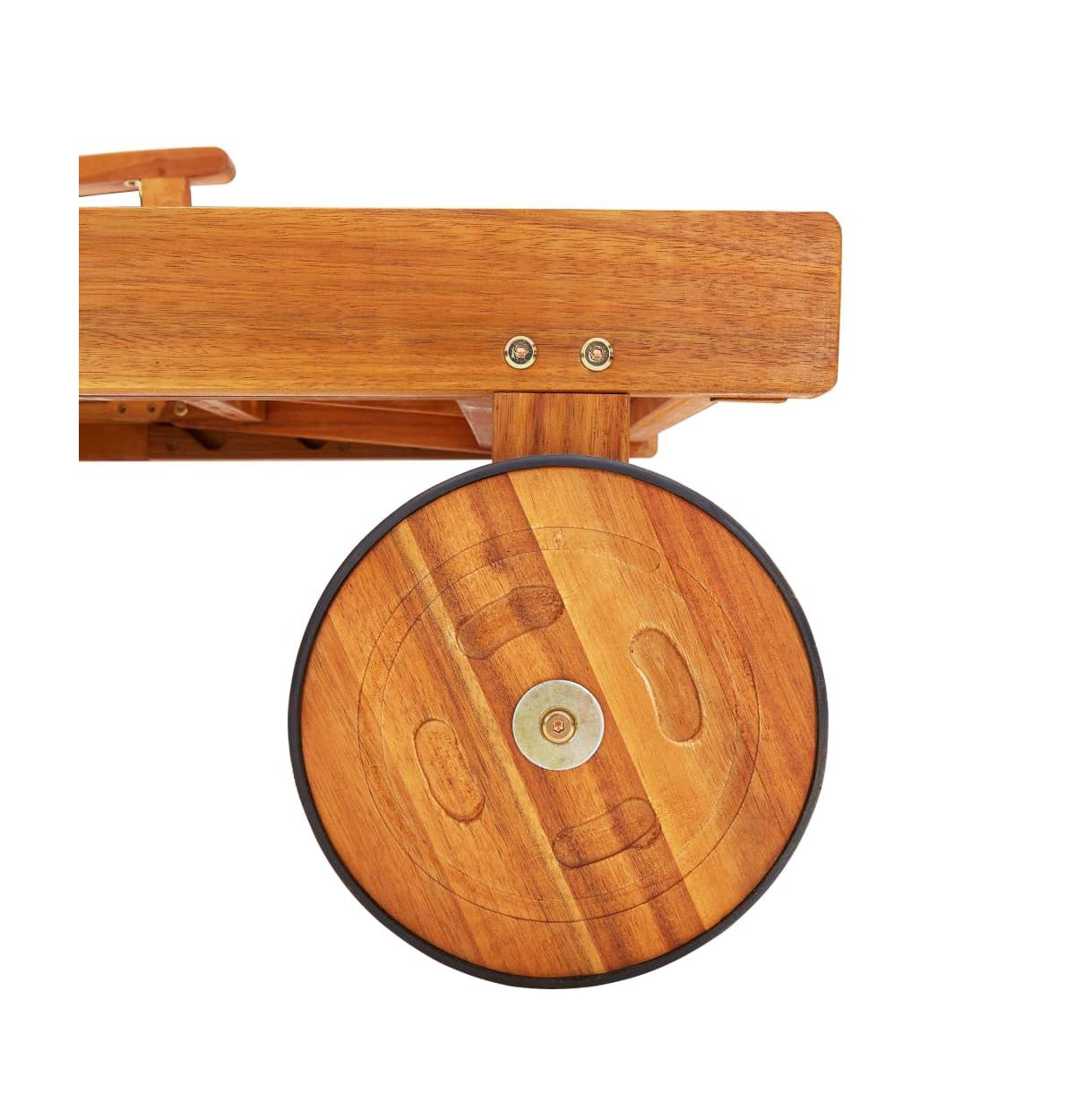 vidaXL Taupe Solid Acacia wood Sunlounger with Standard Adjustable Footrests