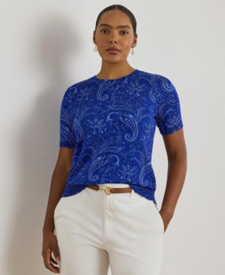 Lauren Ralph Lauren - Plus Size Paisley Short-Sleeve Sweater